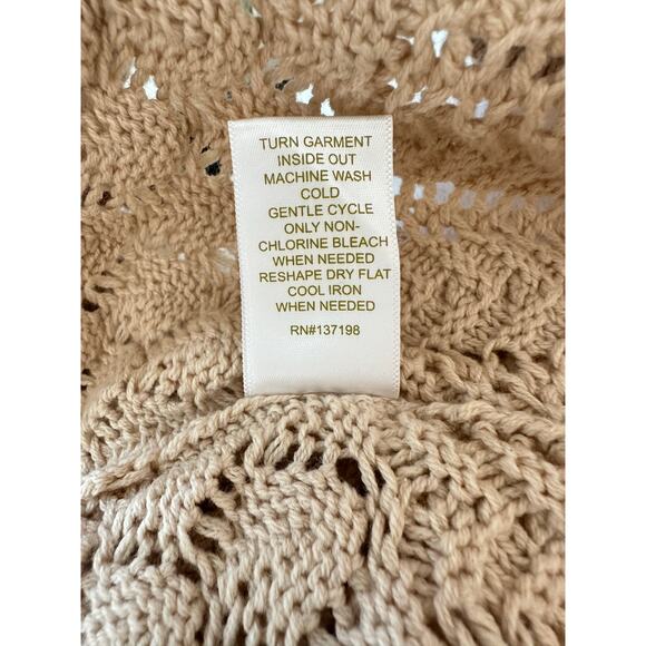 🌴 House of Harlow Crochet Button Cardigan Cable Knit Sweater Size L - Picture 8 of 9